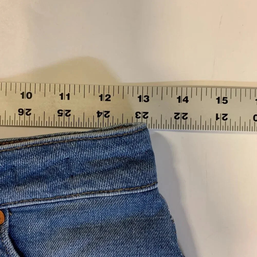Madewell Women's Curvy High Rise Stretch Denim Cut Off Shorts Size 36 - Picture 12 of 14